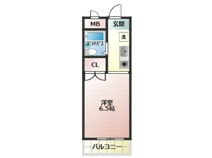 ターニング・ハイツ(1K/2階)の間取り写真