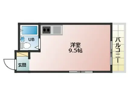 喜志マンション(ワンルーム/2階)の間取り写真