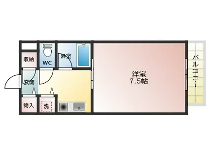 メゾンエルセラーン(1K/4階)の間取り写真