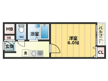 RX富田林(1K/3階)の間取り写真