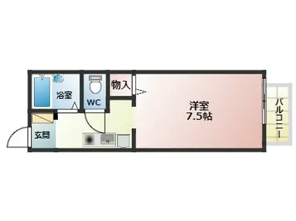 ハイツグレイス(1K/2階)の間取り写真