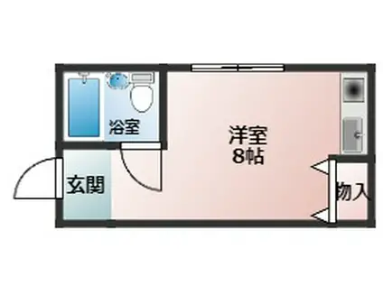 ラ・カーサ谷川(ワンルーム/2階)の間取り写真