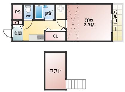 メルベーユ(1K/3階)の間取り写真