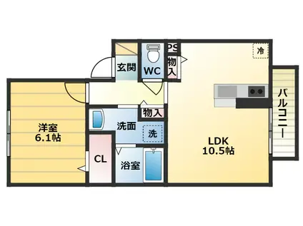プラムツリー(1LDK/1階)の間取り写真