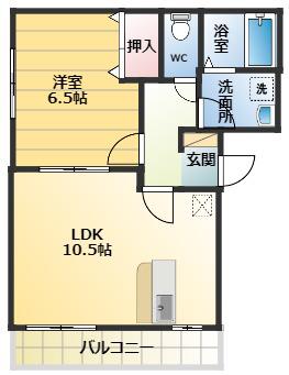 エスポワール(1LDK/3階)の間取り写真