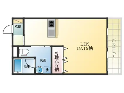 RZ VILLAGE S棟(1LDK/2階)の間取り写真