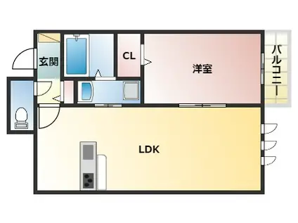 シャーメゾン ニーム(1LDK/1階)の間取り写真