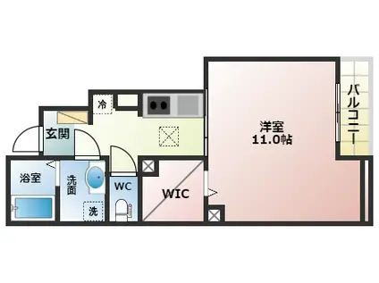 メゾンルミエール(1K/1階)の間取り写真