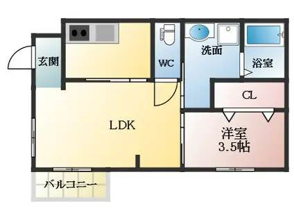 エヌエムトラントキャトフ(1LDK/4階)の間取り写真