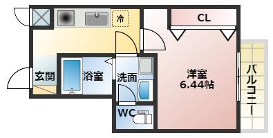 FSTYLE田井城1号館(1K/1階)の間取り写真