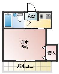 フラットY(ワンルーム/4階)の間取り写真