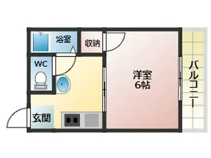 ハイツプリンス(1K/2階)の間取り写真