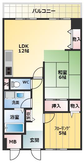 ステラルーチェ(2LDK/1階)の間取り写真