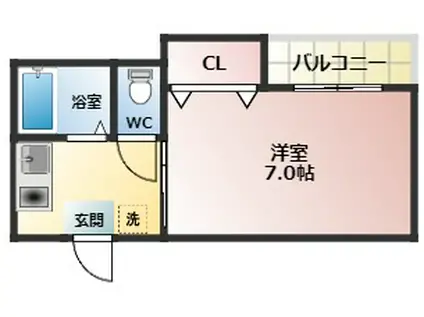サンハイツ白鳥(1K/1階)の間取り写真