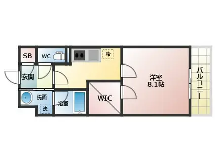 ステラウッド南恵我之荘(1K/2階)の間取り写真