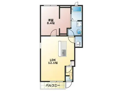 ベルメゾン 壱番館(1LDK/1階)の間取り写真