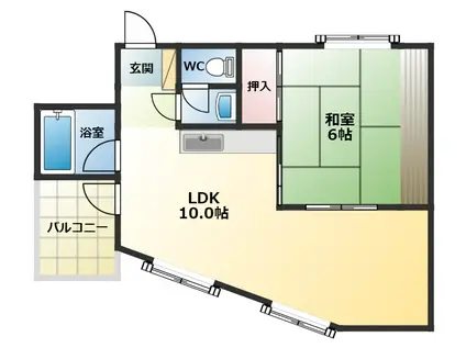 ファミティ弐番館(1LDK/3階)の間取り写真
