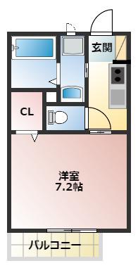 ソレジオ高鷲(1K/1階)の間取り写真