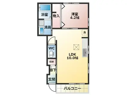 LA FORESTA Ⅰ(1LDK/1階)の間取り写真