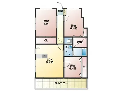 プリマベーラ(3LDK/1階)の間取り写真