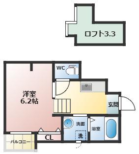 あんしん高鷲08-1027(1SK/1階)の間取り写真