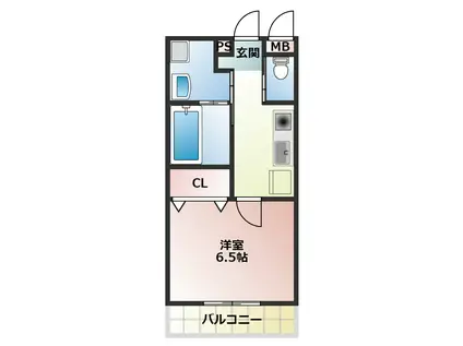 ヒルハイツ高鷲(1K/1階)の間取り写真