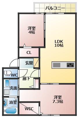 プランドール(2LDK/3階)の間取り写真