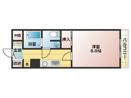 春日丘・I マンション(1K/3階)の間取り写真