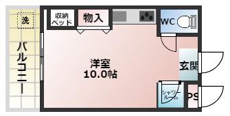 ポプリオンガーデン(ワンルーム/3階)の間取り写真
