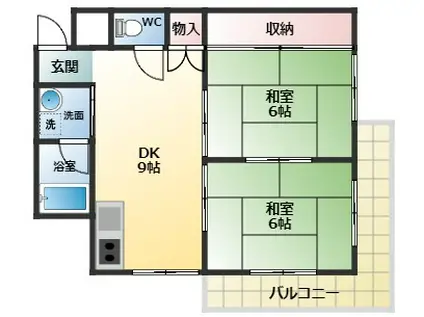 プレアール藤沢台(2LDK/2階)の間取り写真