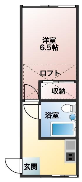 八木ハイツ(1K/2階)の間取り写真
