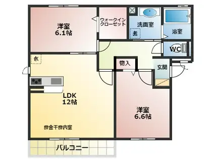 ヴィラージュ(2LDK/1階)の間取り写真