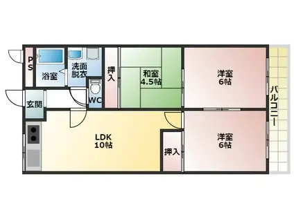 エコーハイツII(3LDK/2階)の間取り写真