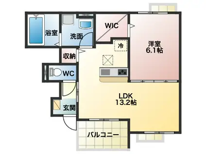 アルドーレ(1LDK/1階)の間取り写真