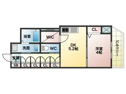 グラージュ春日丘(1DK/2階)の間取り写真