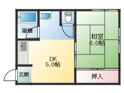 木下ビル(1DK/3階)の間取り写真