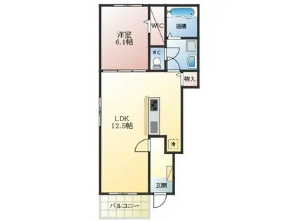 スペチアーレ ウーノ(1LDK/1階)の間取り写真