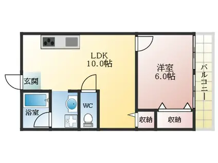 第2セイワコート(1LDK/2階)の間取り写真