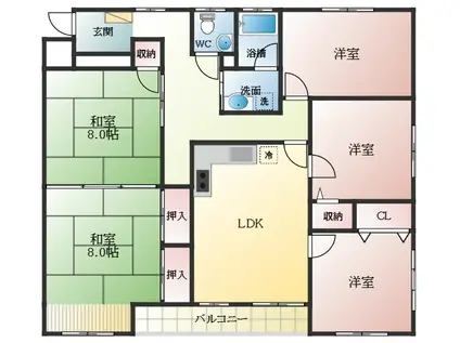 メゾン松原(5LDK/7階)の間取り写真