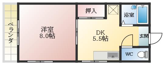 センチュリーハイツ(1DK/1階)の間取り写真
