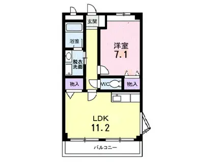 サンライズフジ(1LDK/3階)の間取り写真
