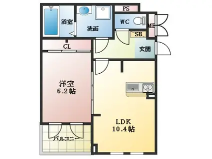 スペチアーレ クアットロ(1LDK/1階)の間取り写真