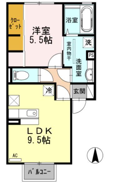 サンク藤貴(1LDK/1階)の間取り写真