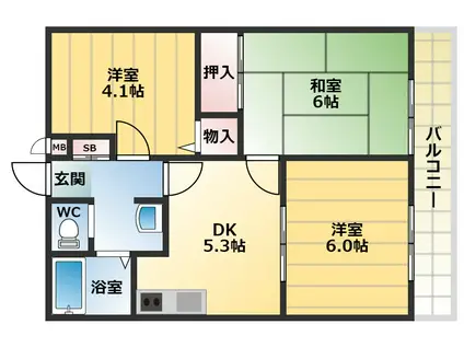 ハイツプレステ-ジ(3DK/2階)の間取り写真