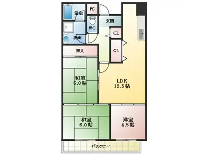 エクセレンス(3LDK/2階)の間取り写真