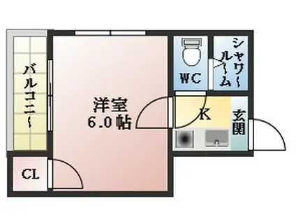 ローレルハイツ(1K/1階)の間取り写真