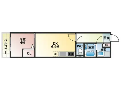 ALEGRIA CASA 松原(1DK/1階)の間取り写真