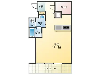 CASA DE PERLA(ワンルーム/3階)の間取り写真