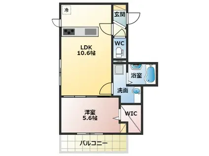 フェリーチェヴェント(1LDK/1階)の間取り写真