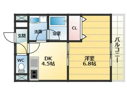 ステラウッド高鷲(1DK/1階)の間取り写真